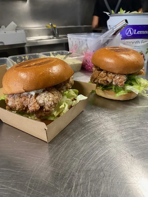 Burgers, boxed up to go